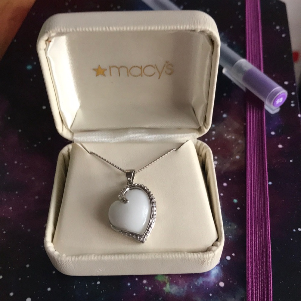 White Heart Necklace